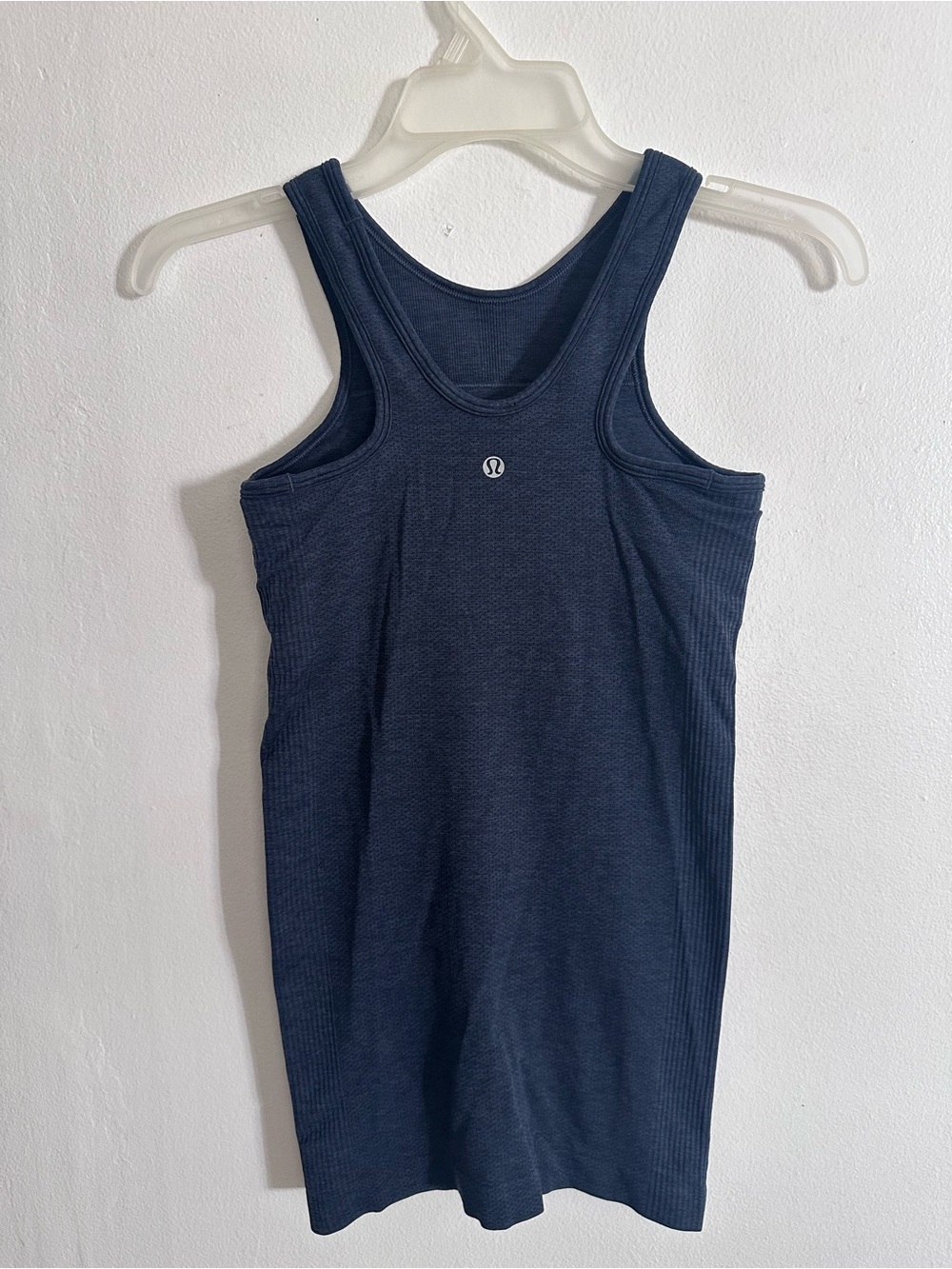 Lululemon Athletica Seamless Ribbed Tank Top Heathered Navy Blue Size 4